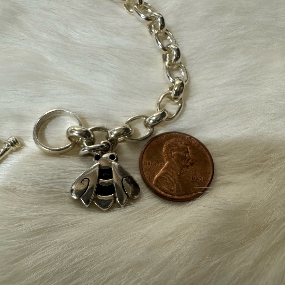 Sterling Silver Bee Toggle Bracelet - image 2